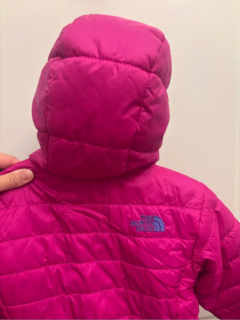 The North Face Reversible Hooded Jacket Girls Size 2T Pink Purple Fleece